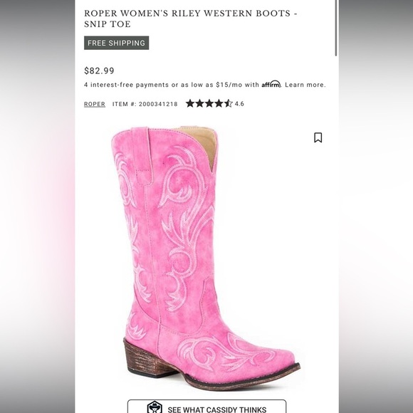 Roper Shoes - Roper Pink Western Cowboy Boots – Women’s 9